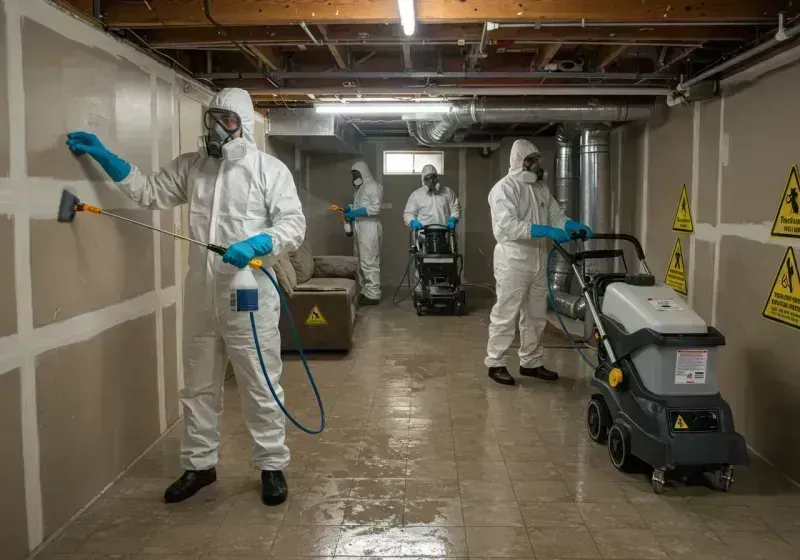 Basement Moisture Removal and Structural Drying process in Austin, MN